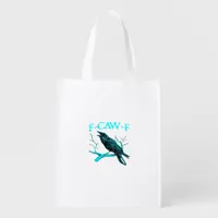 Crow F-Caw-F Funny Bird Retro Grocery Bag