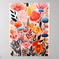 Abstract Beautiful Flowers Poster