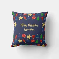 Vintage Christmas tree ornaments Throw Pillow