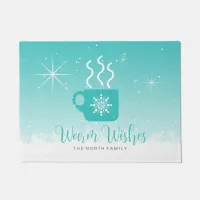 Mug Steaming Hot Drink w/Snow Border ID595 Doormat