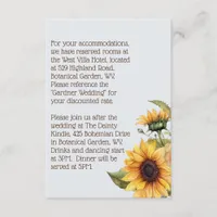 Rustic Sunflower Wedding Details Card