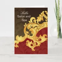 elegant red flourish Business Thank You Cards