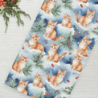 Cute Ginger Cats In Snow Pretty Festive Chiffon Scarf