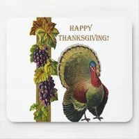 Vintage Happy Thanksgiving Turkey Mouse Pad