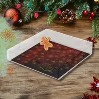 Elegant Pattern RED GOLD Merry Christmas Acrylic Tray