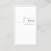 Elegant Professional White Business Card