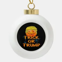 Halloween Trumpkin Classic Ceramic Ball Christmas Ornament
