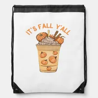 It’s Fall Y’all Cool Retro Drawstring Bag