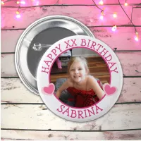 Personalized Happy Birthday Name and Age   Button