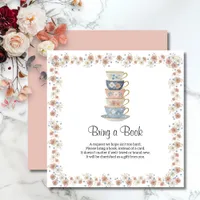 Time for Tea Floral Bridal Shower Enclosure Card