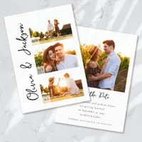 Calligraphy Script Modern Photo Wedding Save The Date