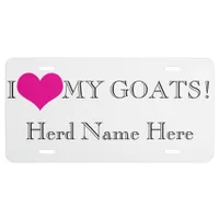 Personalize YOUR herd Name I Heart Goats License Plate
