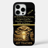 Art Teacher Painting a Calm Sunset iPhone 16 Pro Case