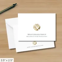 Simple Luxe Business Logo  Note Card