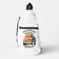 Lone Wolf Stands Before Majestic Mountain Sling Bag