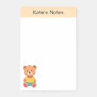 Cute Colorful Teddy Bear Kids Personalized Post-it Notes