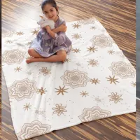 White and gold Stars Fleece Blanket