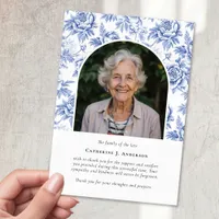 Pretty Florals Photo Sympathy Funeral Memorial Thank You Card