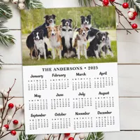 2025 Calendar Custom Photo Pet Puppy Dog New Year Holiday Postcard