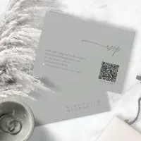 Chic Neutrals Wedding QR Code Sage Gray ID1020 RSVP Card