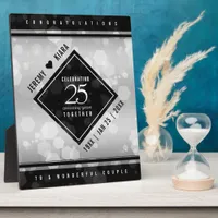 Elegant 25th Silver Wedding Anniversary Plaque