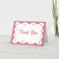 Italian-Themed Red Checkered Bridal Shower Thank You Card