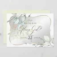 Yellow Watercolor Roses Will You Be My Flower Girl Invitation