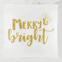 CUSTOMIZABLE Merry and Bright Gold Trinket Tray