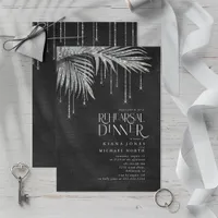 Jewel Palm Leaf Rehearsal Dinner Silver ID830