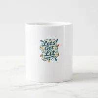 Let's Get Lit Funny Christmas Lights Holiday Party Giant Coffee Mug