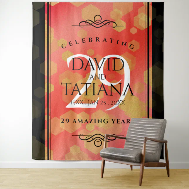 Elegant 29th Garnet Wedding Anniversary Tapestry