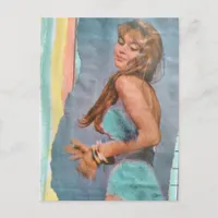 Fashion model Woman in 1957 on the beach Postcard