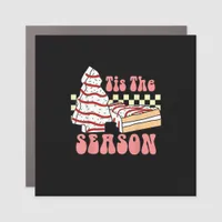 Tis The Season Christmas Tree Groovy Retro Debbie  Car Magnet