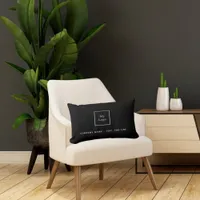 Business logo black white elegant  lumbar pillow
