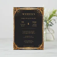 Elegant Floral Gold & Silver Wedding Invitations