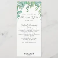 Sensational Succulents Wedding Programs