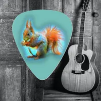 Squirrel in modern style guitar pick