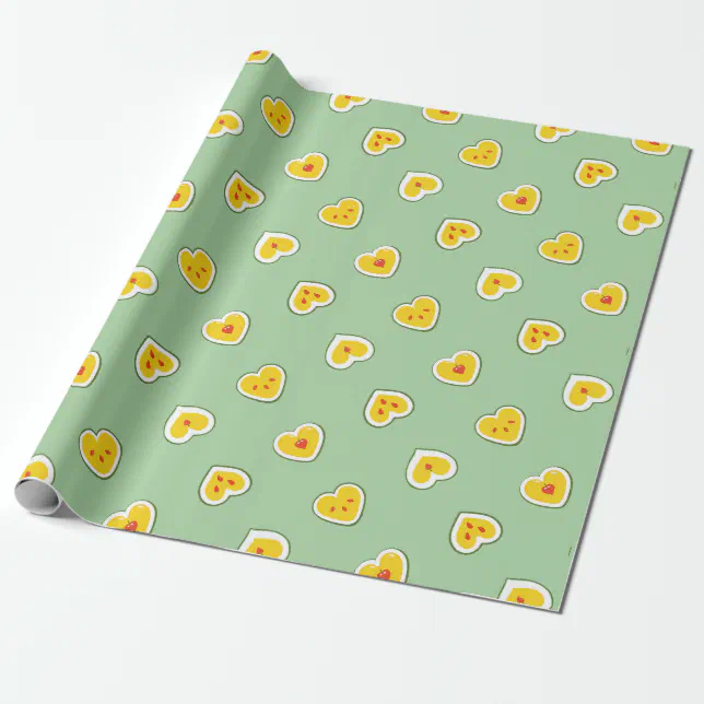 Hearts Apples Pattern Wrapping Paper