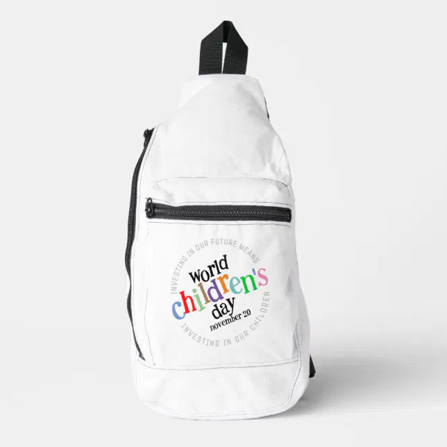  Colorful Happy World Children's Day Sling Bag