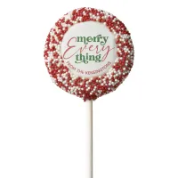 Merry Everything Modern Retro Christmas Chocolate Covered Oreo Pop