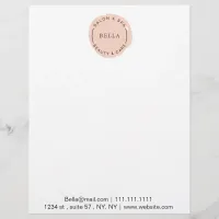 Minimal Modern Blush Salon and Spa Letterhead