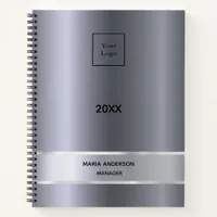 Silver minimalist elegant business notebook