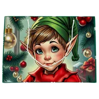 Whimsical Cartoon Elf | Christmas Large Gift Bag