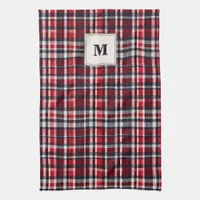 Tartan Check Elegant Patterned Stylish Monogrammed Kitchen Towel