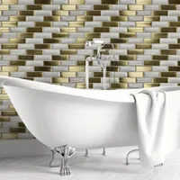 Gold and White Brick Wallpaper