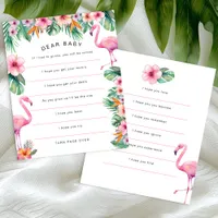 Tropical Flamingo Dear Baby Wishes Card 
