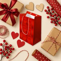 Romantic Red Gradient Heart Pattern  Medium Gift Bag