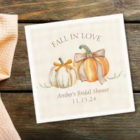 "Fall in Love" Autumn Elegant Fall Bridal Shower Napkins