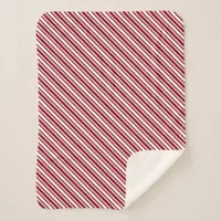 Classic Candy Cane Stripe Sherpa Blanket
