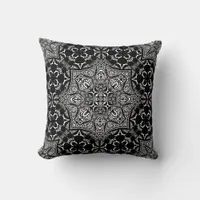 Medieval Batik Black+White Art Fusion Cushion